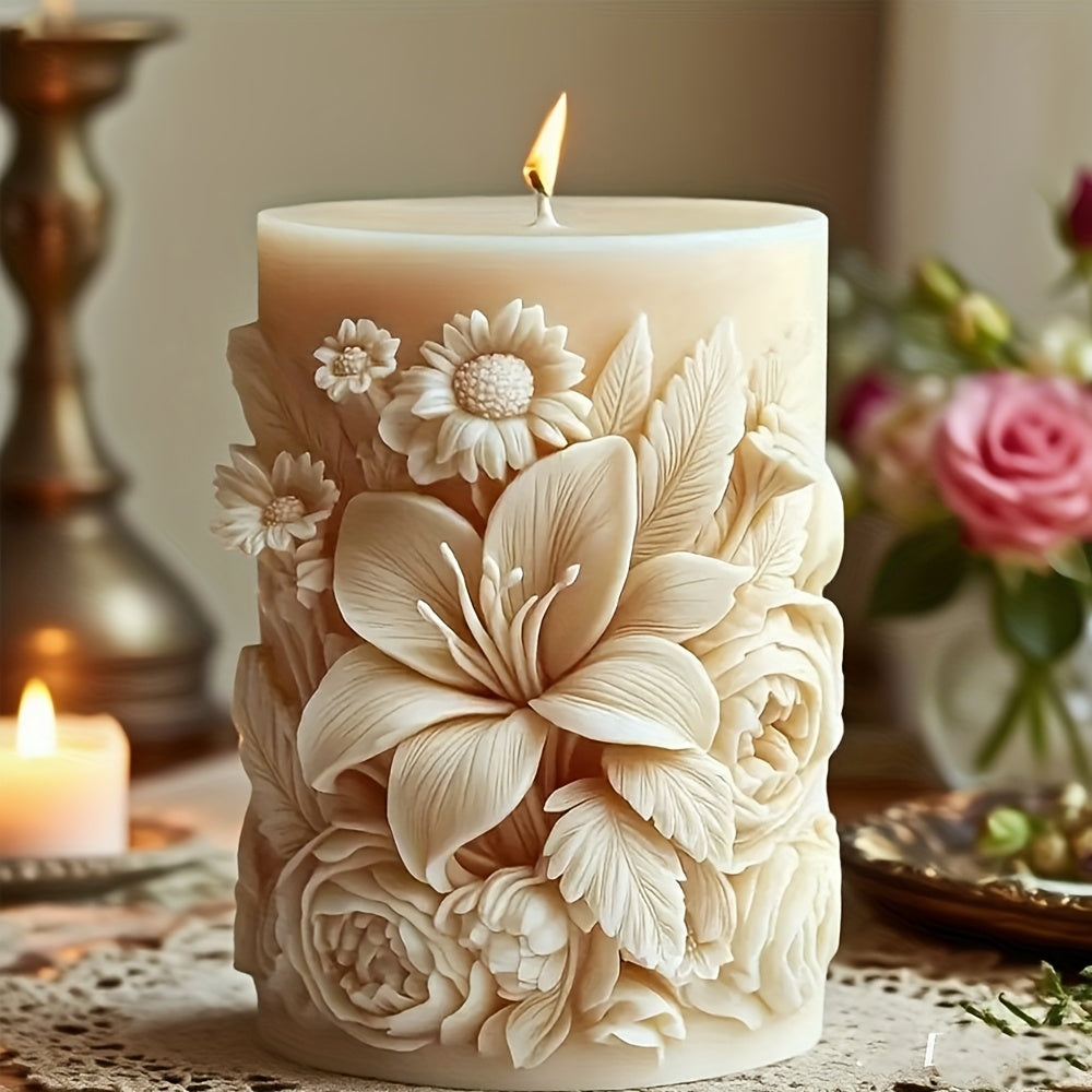 Reusable Mold for Floral Candles in High-Quality Silicone 