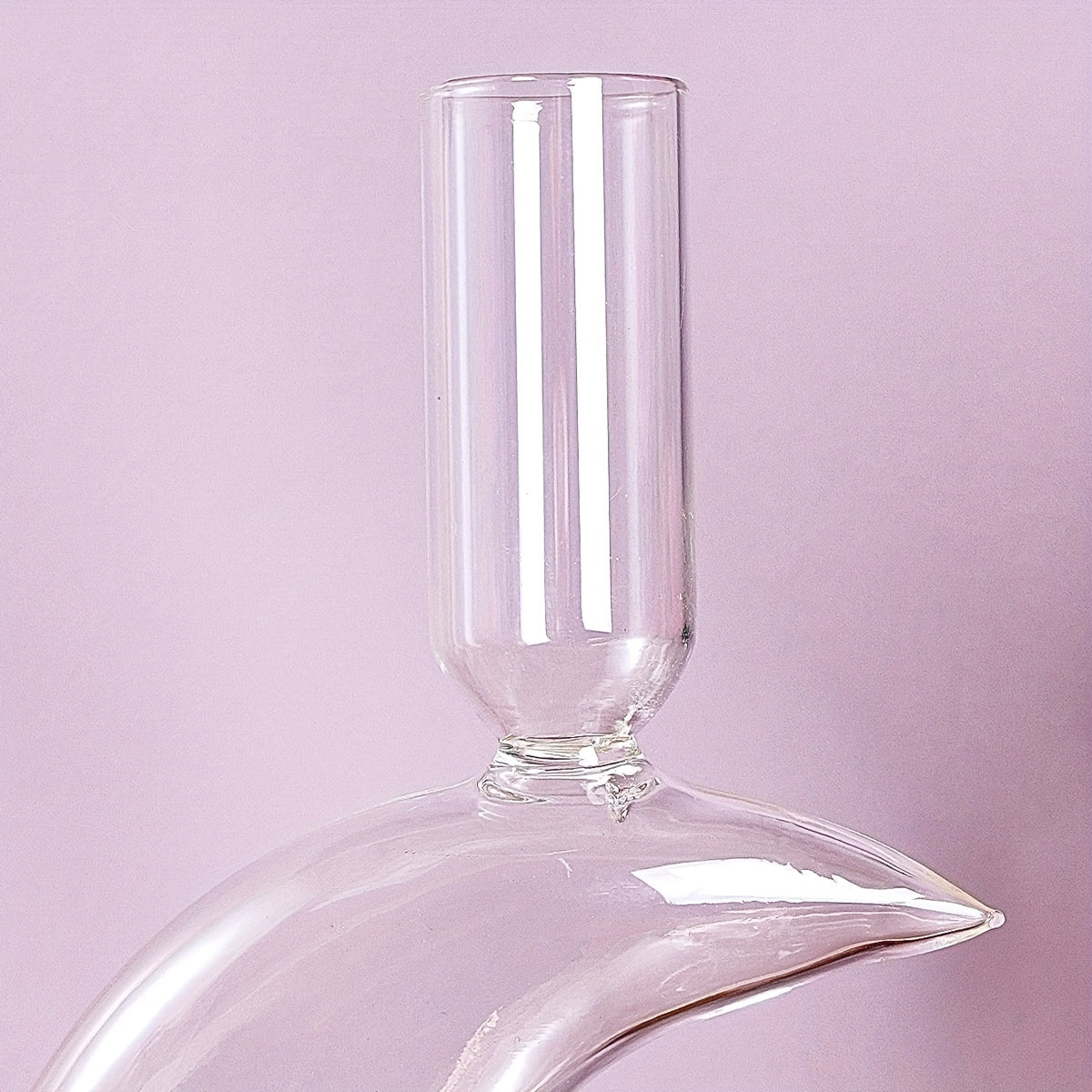 Elegant Moon-Shaped Glass Candle Holder for Decoration
