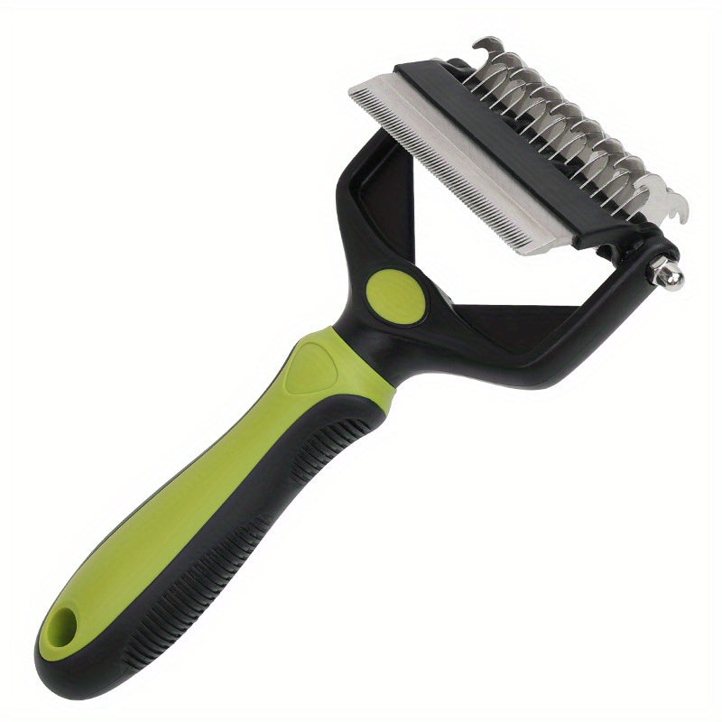 Cepillo 2 en 1 para Perros Medianos a Grandes - Desenredante y Deslanador