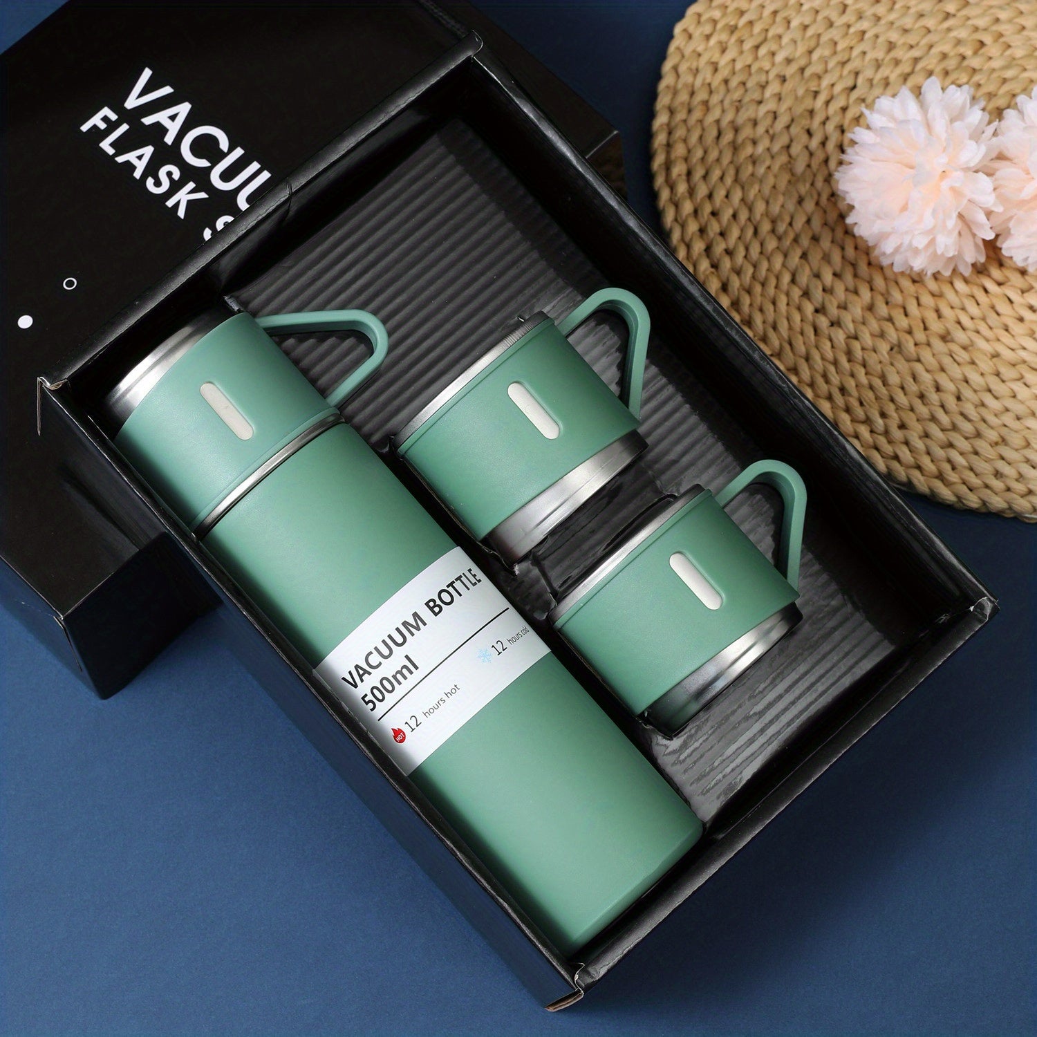 Stainless Steel Thermos Set with Cup for Hot and Cold Drinks 
