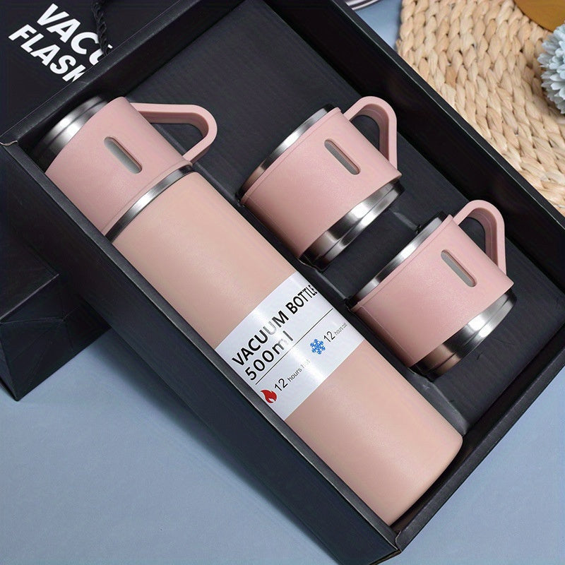 Stainless Steel Thermos Set with Cup for Hot and Cold Drinks 