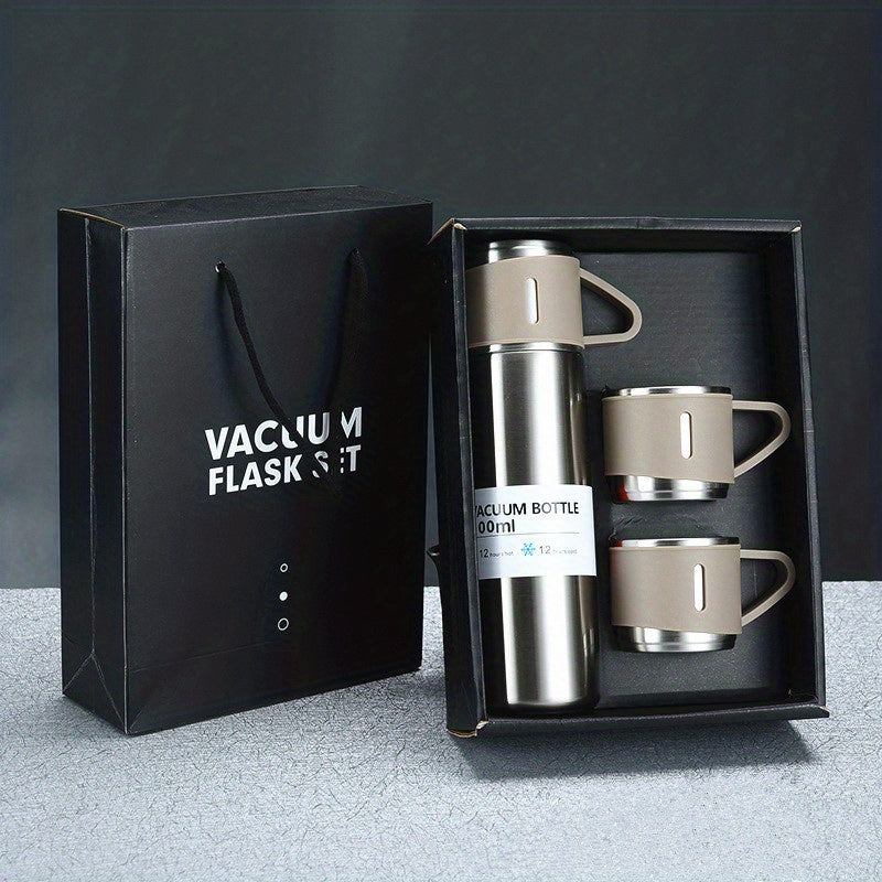 Stainless Steel Thermos Set with Cup for Hot and Cold Drinks 