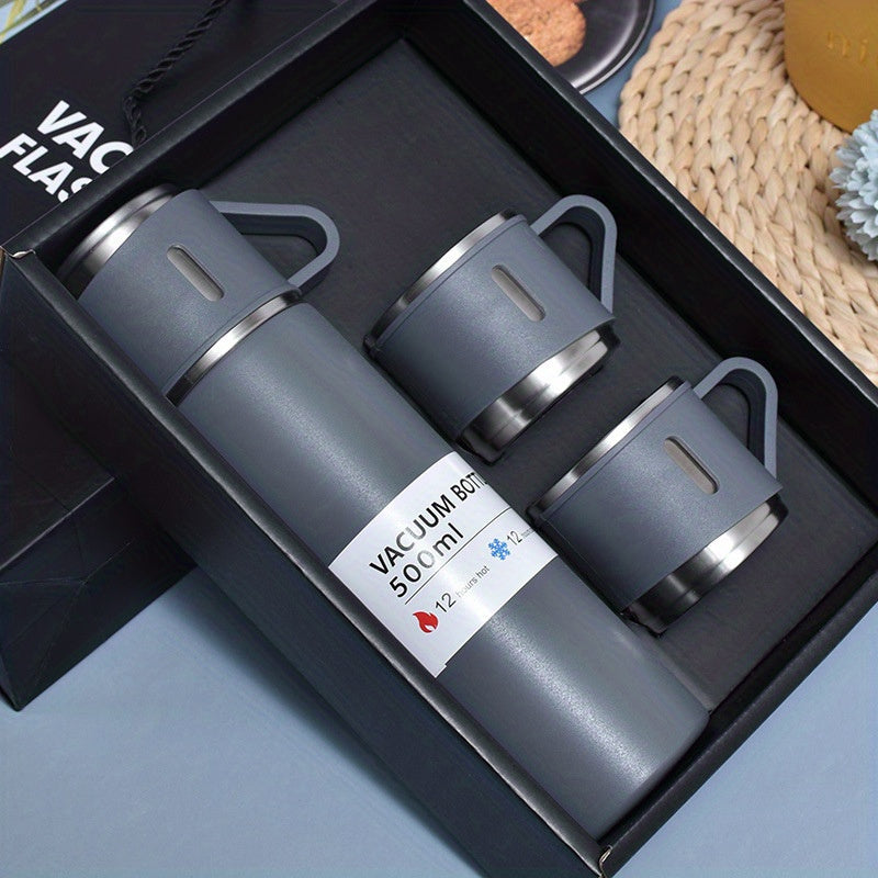 Stainless Steel Thermos Set with Cup for Hot and Cold Drinks 