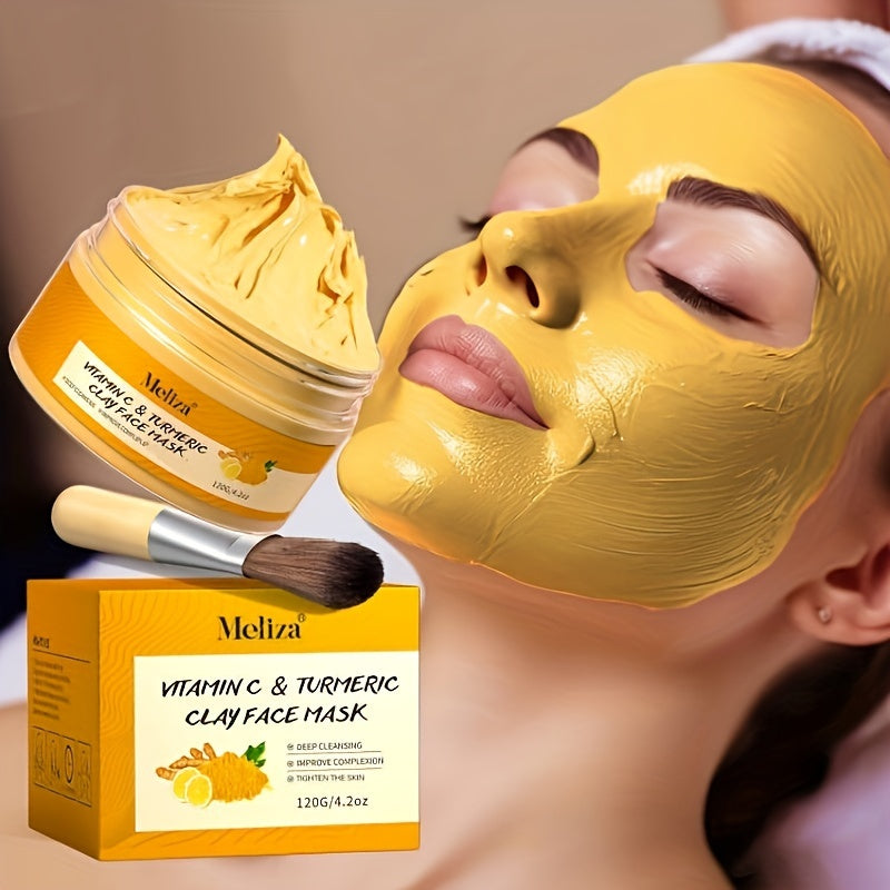 Mascarilla Facial de Vitamina C y Cúrcuma para Limpieza Profunda
