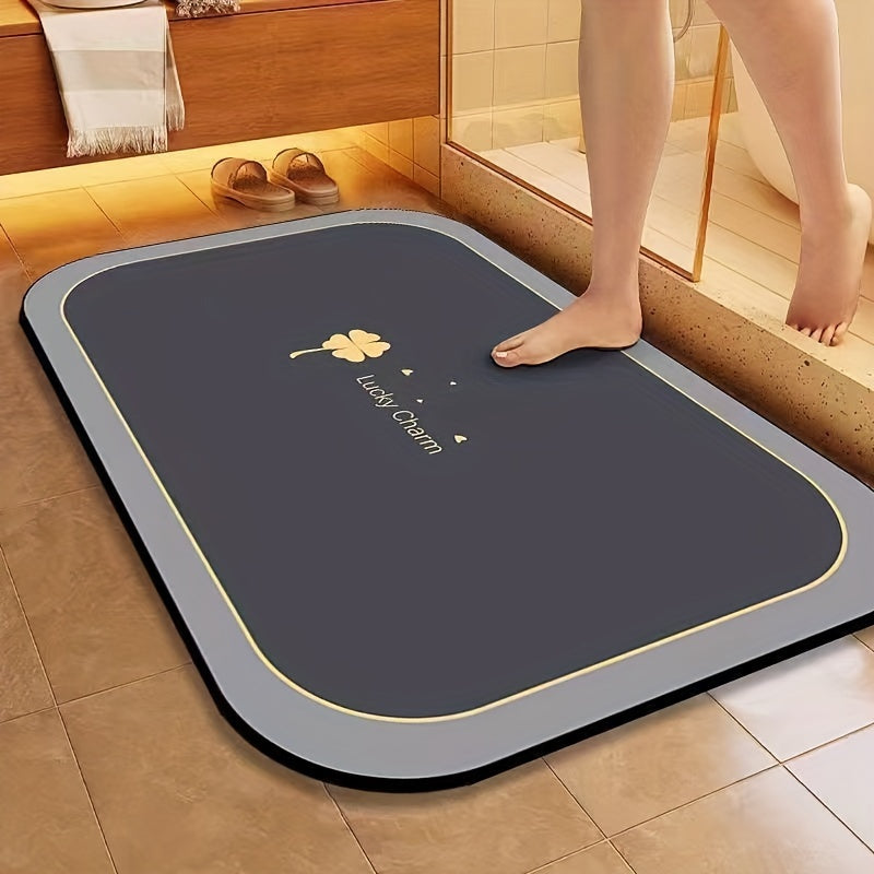 Non-Slip and Absorbent Bath Mat with Geometric Design 