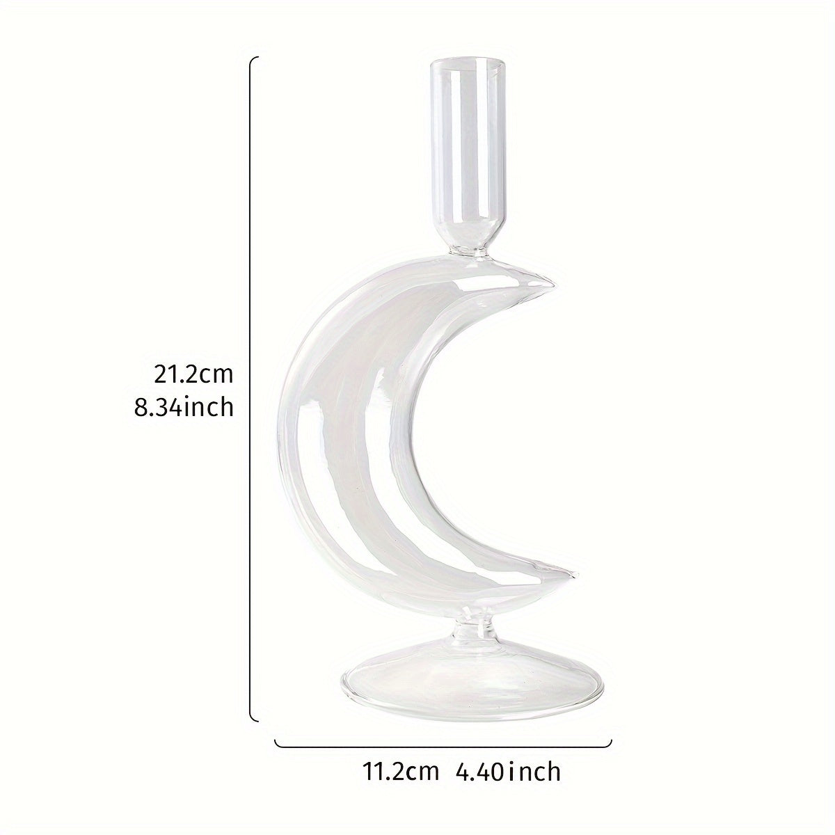 Elegant Moon-Shaped Glass Candle Holder for Decoration