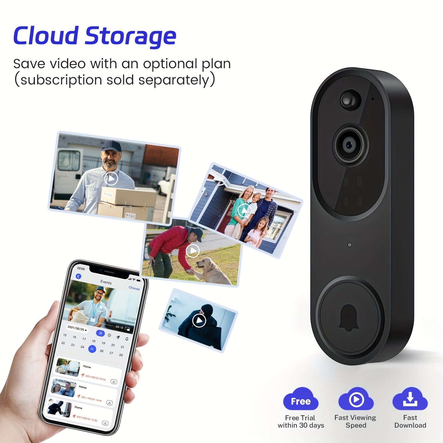 1440P Smart Video Intercom with Human Detection and Cloud Storage 