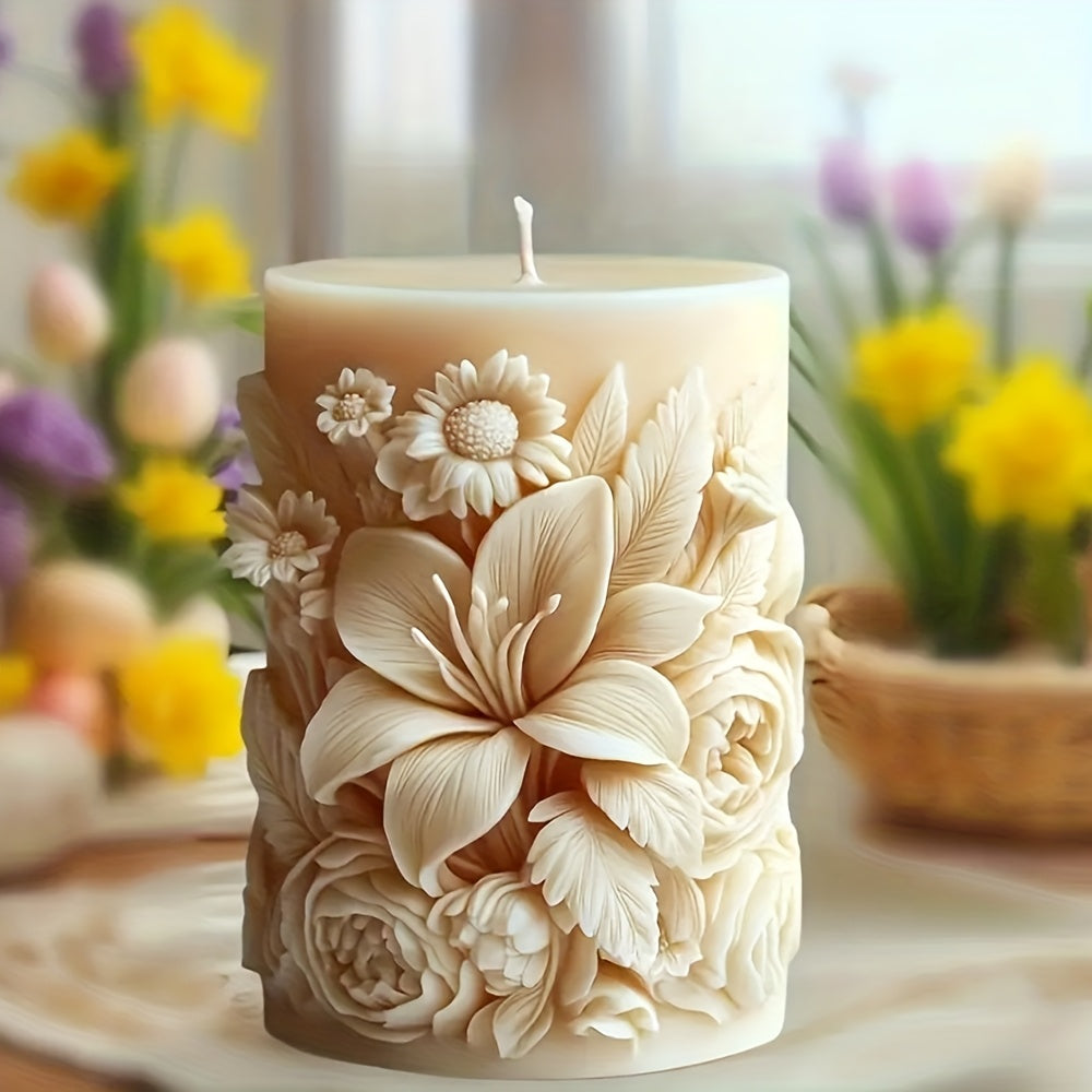 Reusable Mold for Floral Candles in High-Quality Silicone 