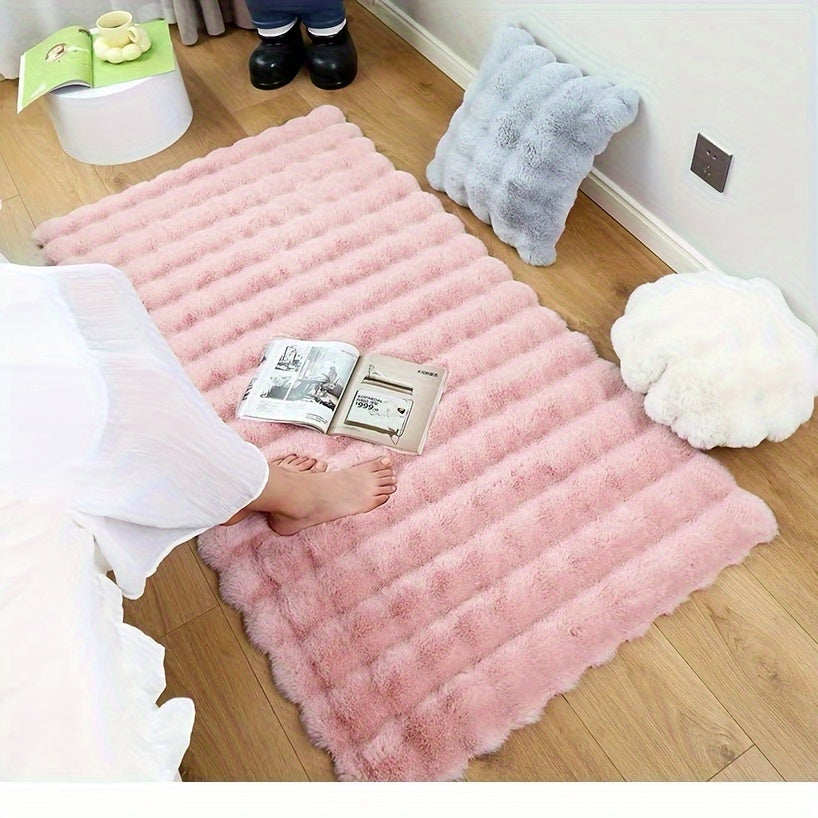 Alfombra Rectangular de Peluche Suave para Salón y Dormitorio