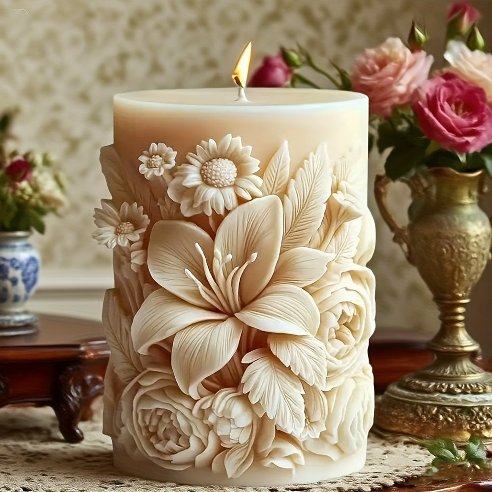 Reusable Mold for Floral Candles in High-Quality Silicone 