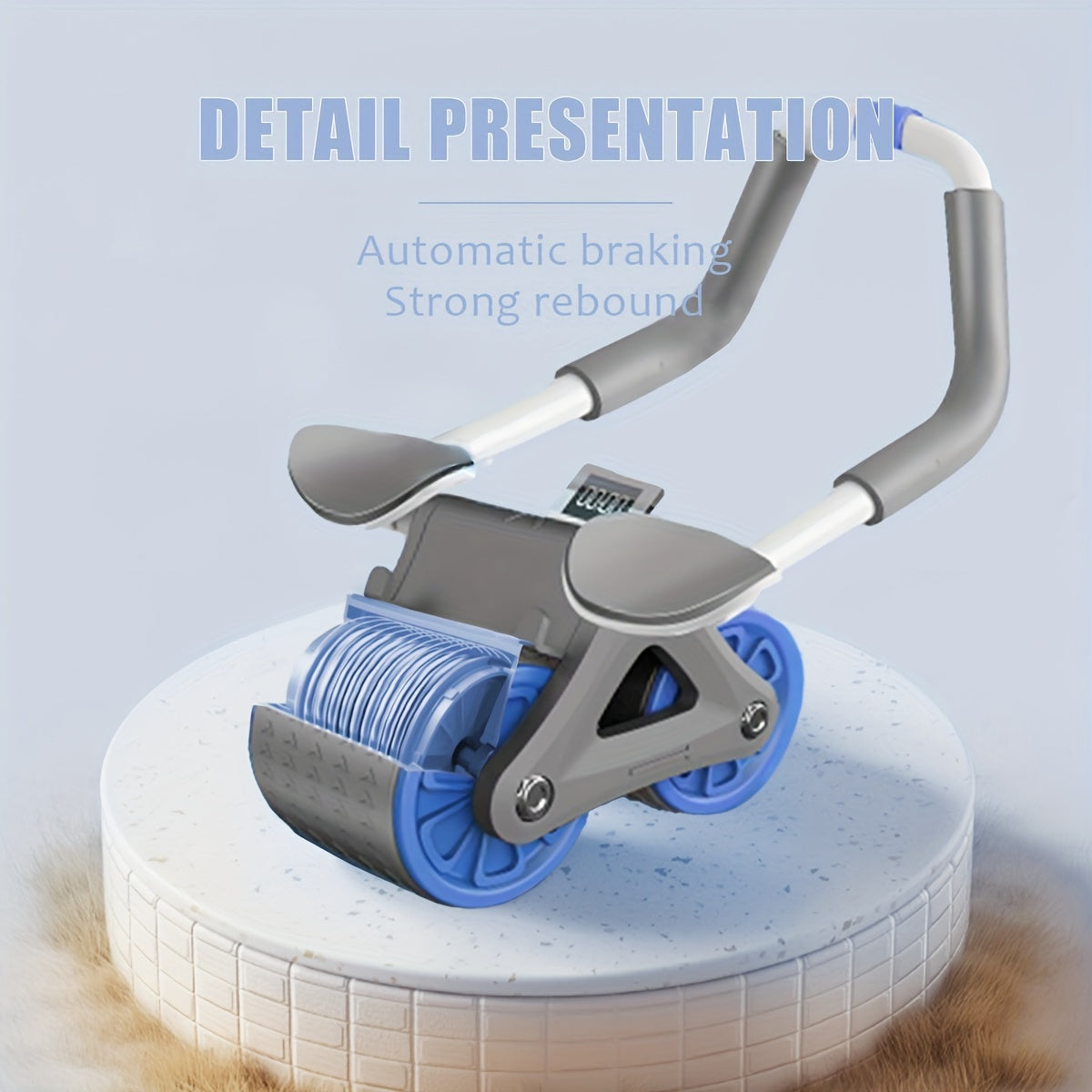 Rueda Abdominal con Esterilla y Temporizador, Soporte para Codos