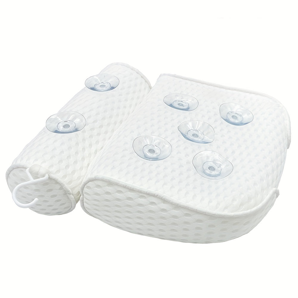 Non-slip bath pillow with neck support 