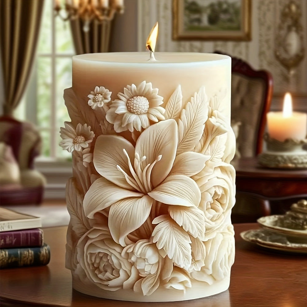Reusable Mold for Floral Candles in High-Quality Silicone 