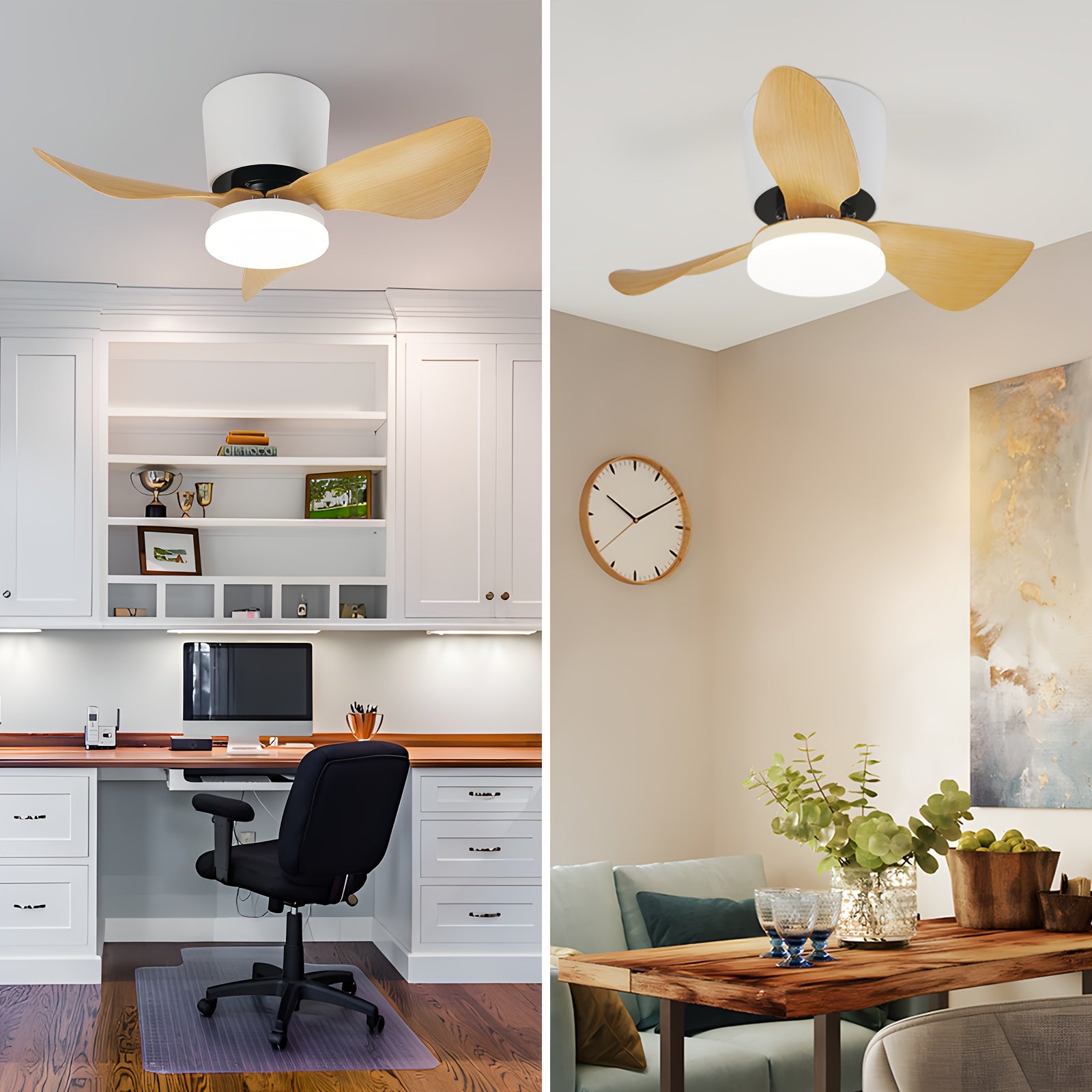 Ventilador de Techo con Luz LED Regulable y Control Remoto