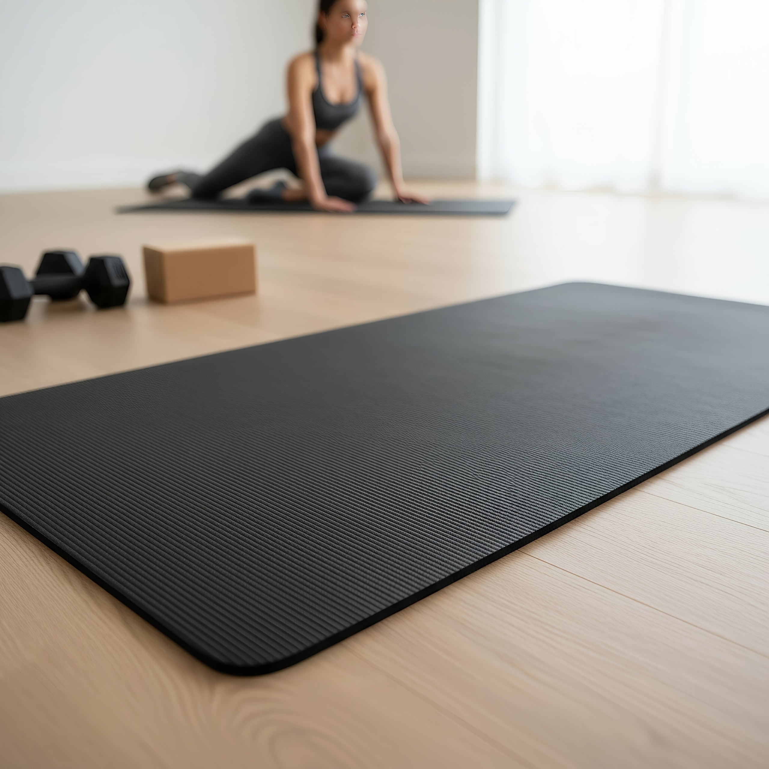 Esterilla de Yoga 2m Negra - Antideslizante y Acolchada