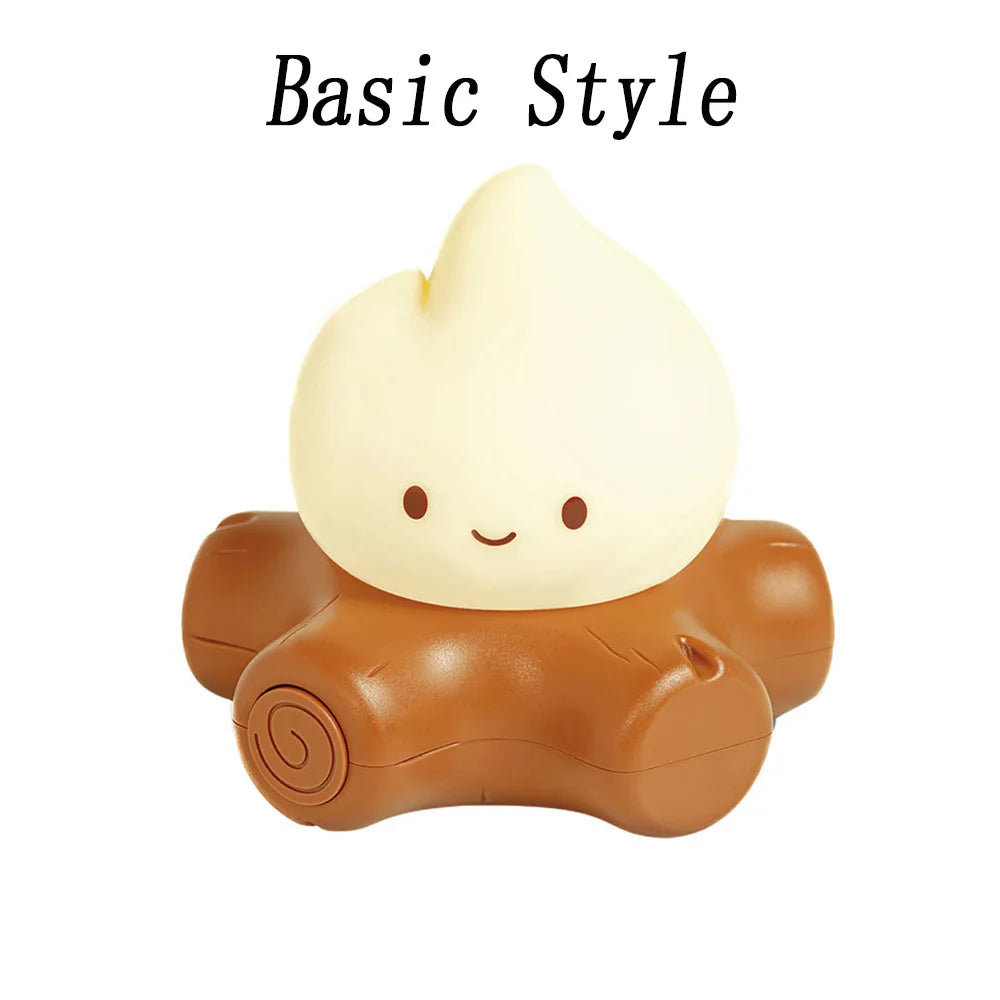 Luz Nocturna Fogata con Ruido Blanco y Temporizador USB