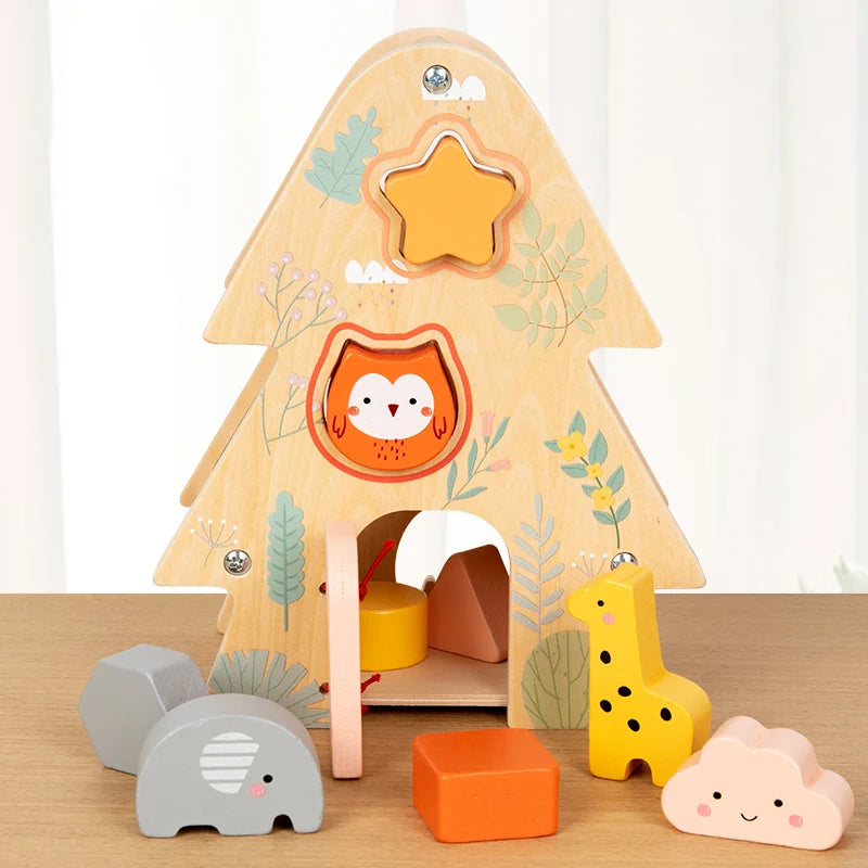 Wooden Montessori Tree House Shaped Toys 