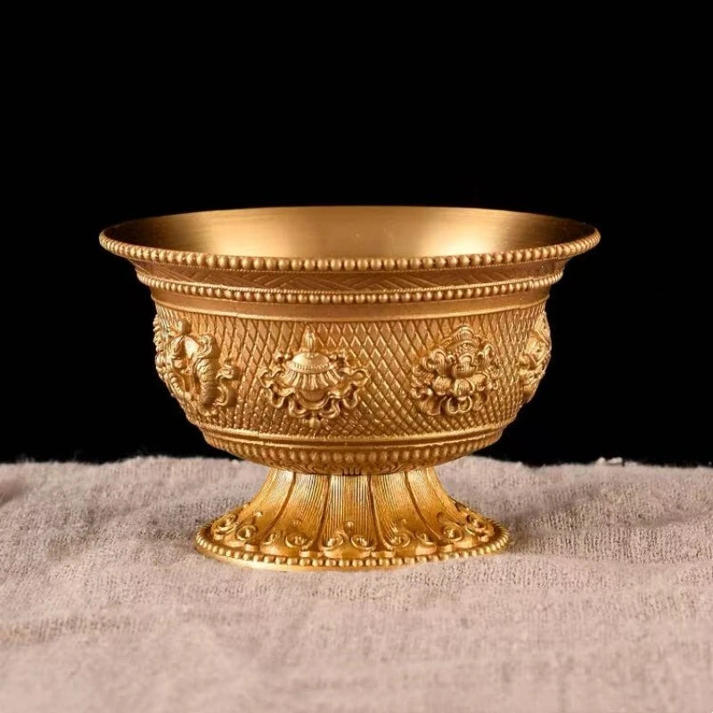 Tibetan copper singing bowl for Buddhist altars 
