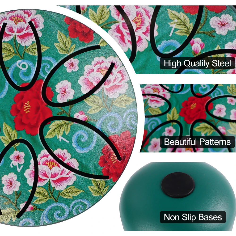 Dozzly 3-Inch Mini Hand Drum, 6 Notes, Colorful Design 