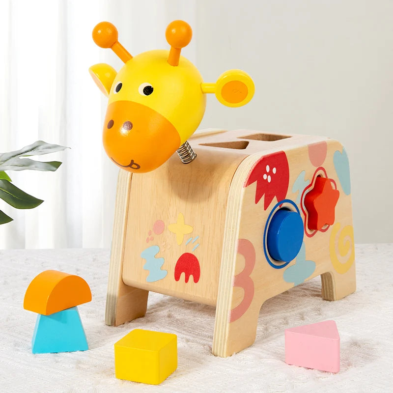 Wooden Montessori Toy for Children, Educational Giraffe 