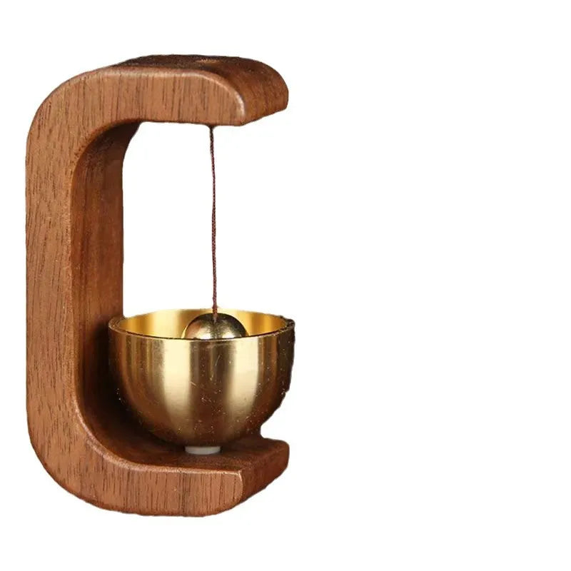 Campana de viento de latón y madera para decoración moderna