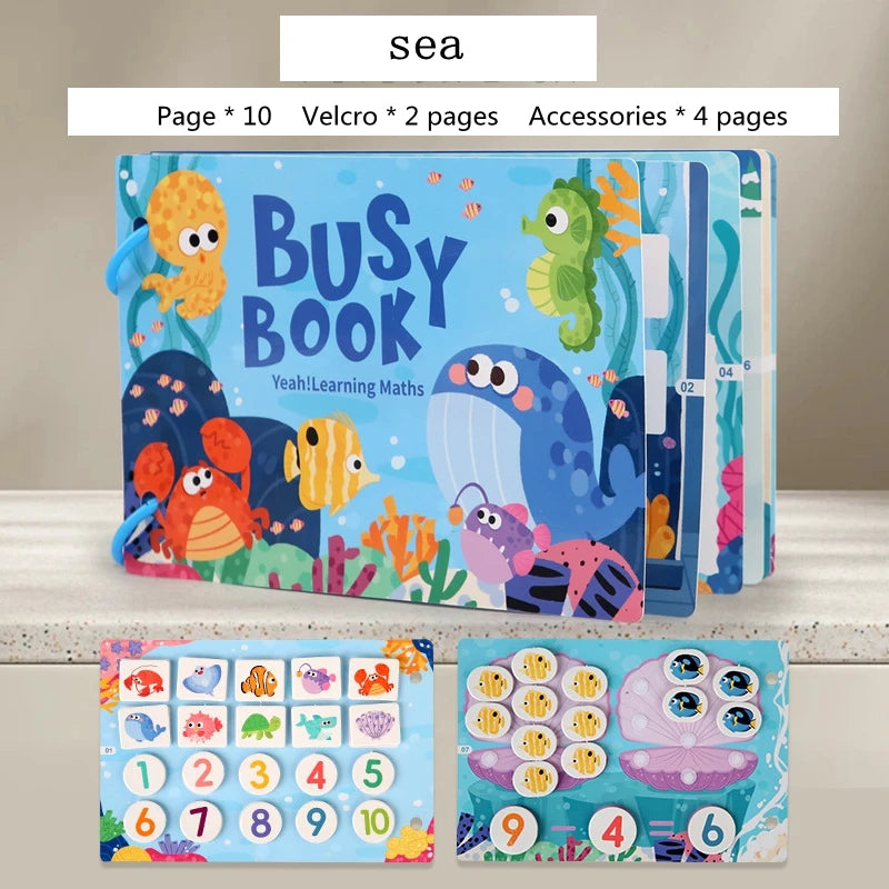 Montessori educational book for children, early learning toy 