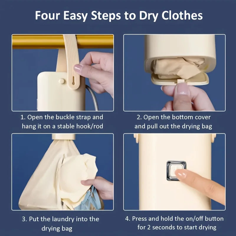 Secador eléctrico portátil con temporizador y armario plegable