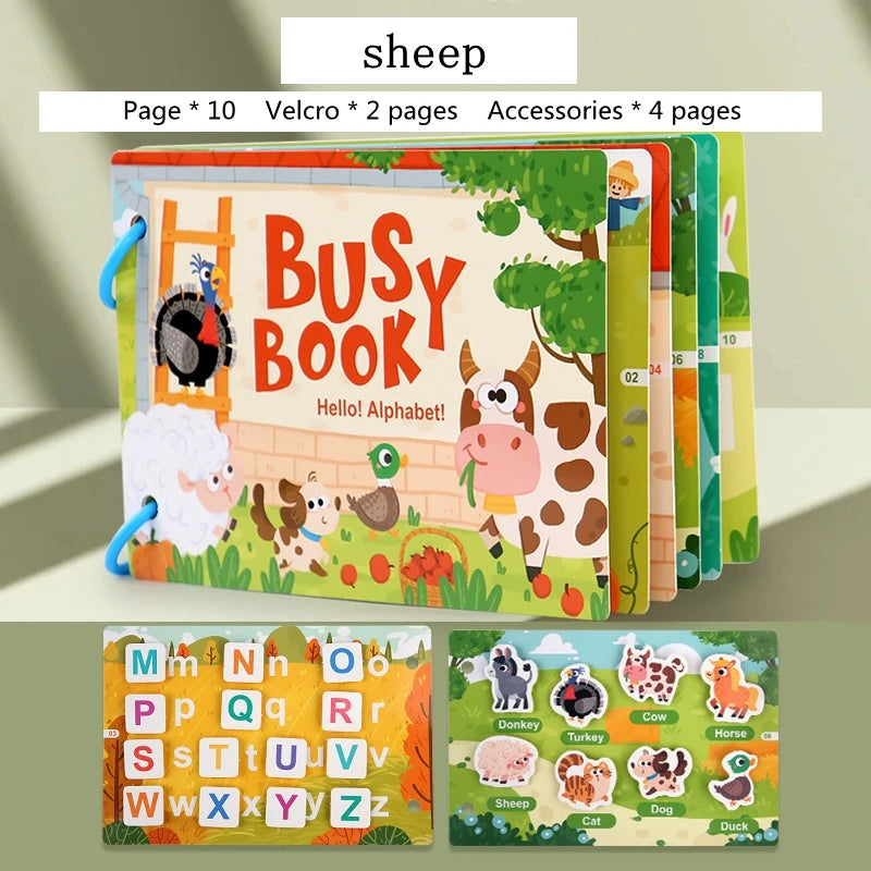 Montessori educational book for children, early learning toy 