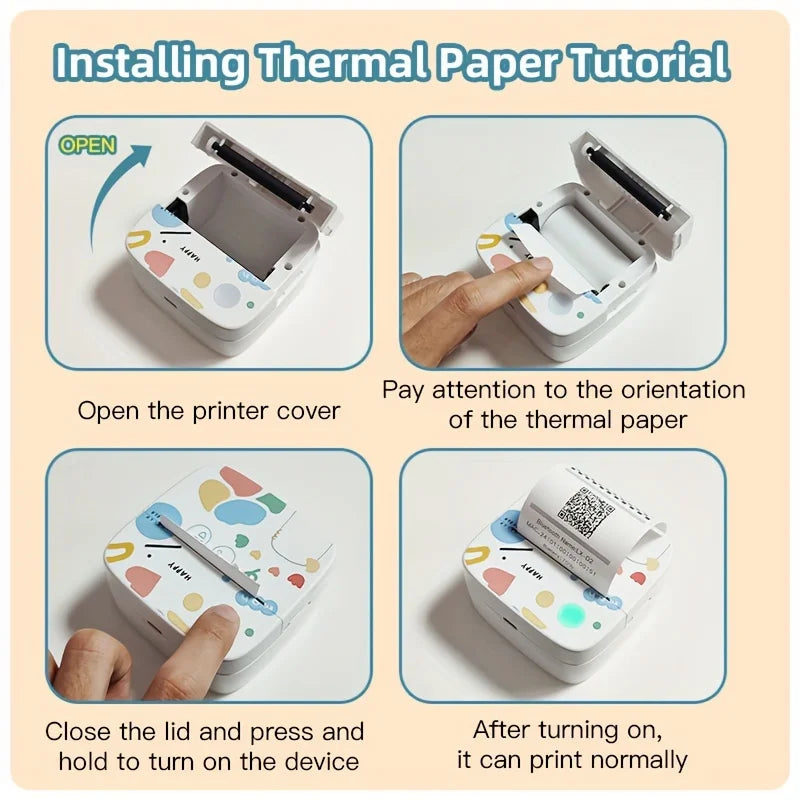 Mini Portable 58mm Bluetooth Thermal Printer for Android and iOS 