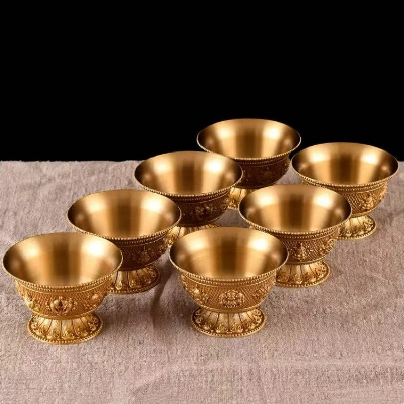 Tibetan copper singing bowl for Buddhist altars 