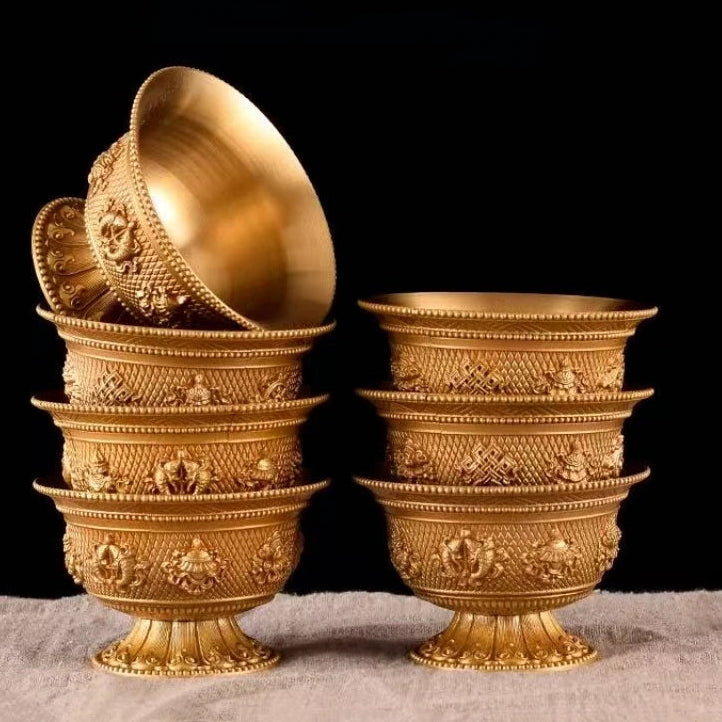 Tibetan copper singing bowl for Buddhist altars 