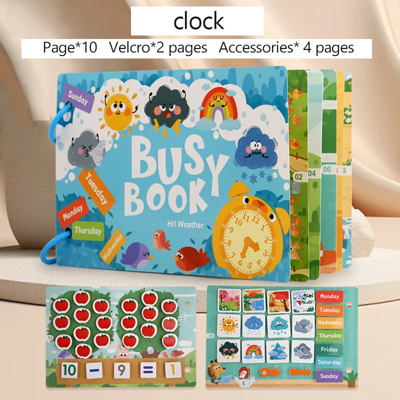 Montessori educational book for children, early learning toy 