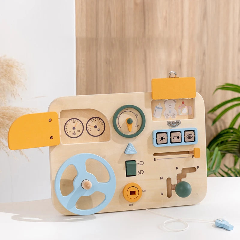 Montessori Wooden Educational Toy: Interactive Car Board 