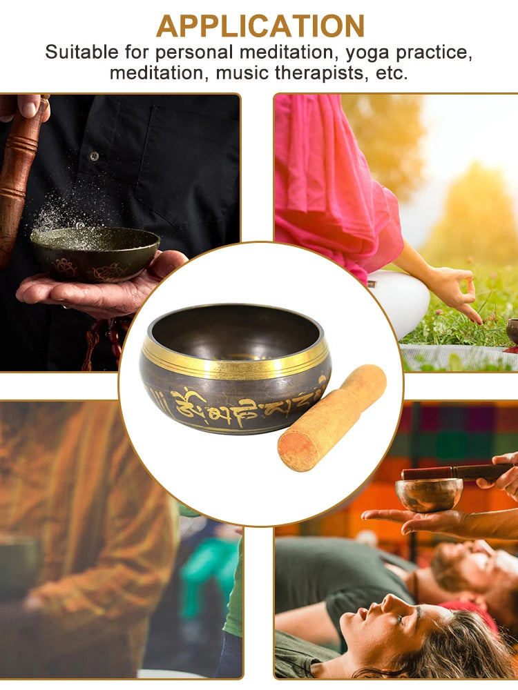 Tibetan copper singing bowl for meditation and well-being 
