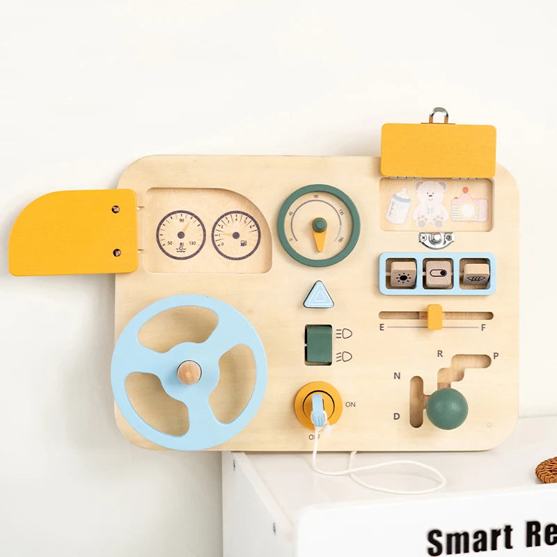 Montessori Wooden Educational Toy: Interactive Car Board 