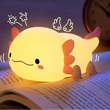 Luz nocturna Axolotl de silicona con control táctil y USB
