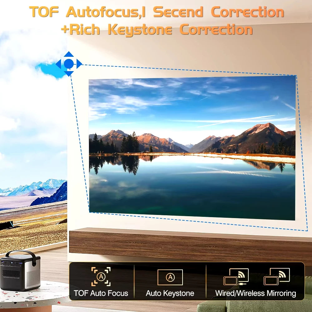 TouYinger G5 4K 1080P Portable Projector with Android and Battery 