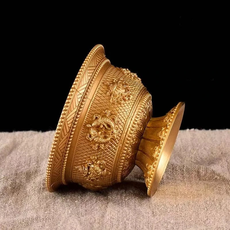 Tibetan copper singing bowl for Buddhist altars 