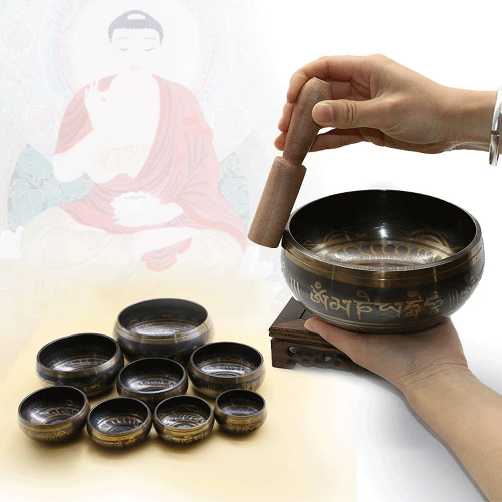 Tibetan copper singing bowl for meditation and well-being 