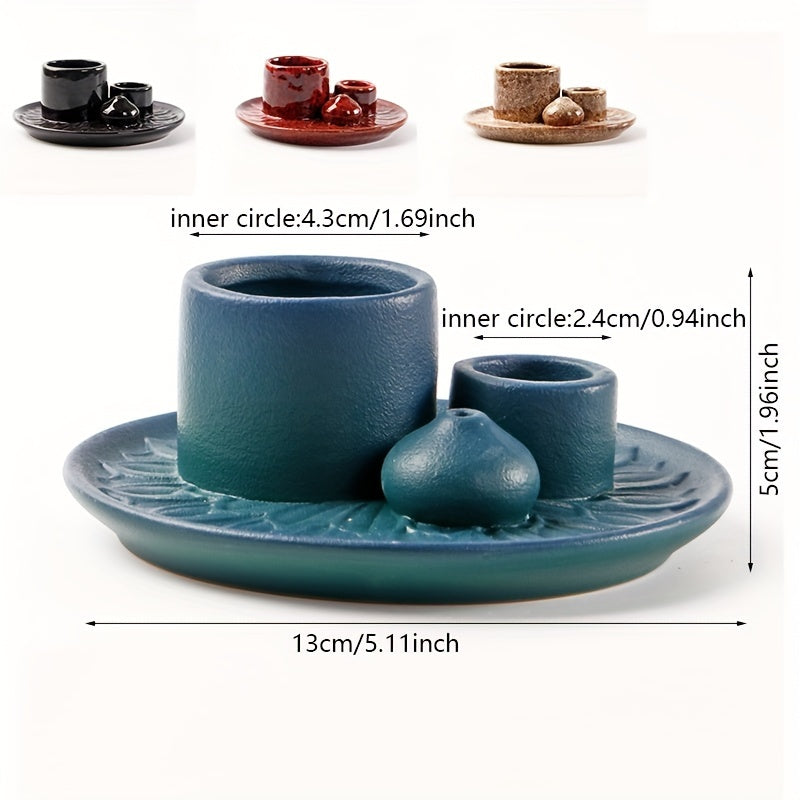 Quemador de Incienso 4 en 1 de Cerámica para Aromaterapia y Decoración