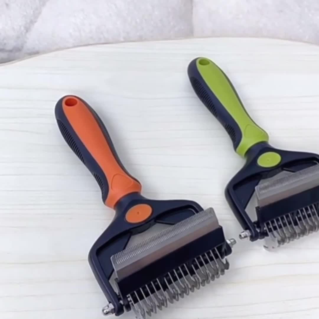 Cepillo 2 en 1 para Perros Medianos a Grandes - Desenredante y Deslanador