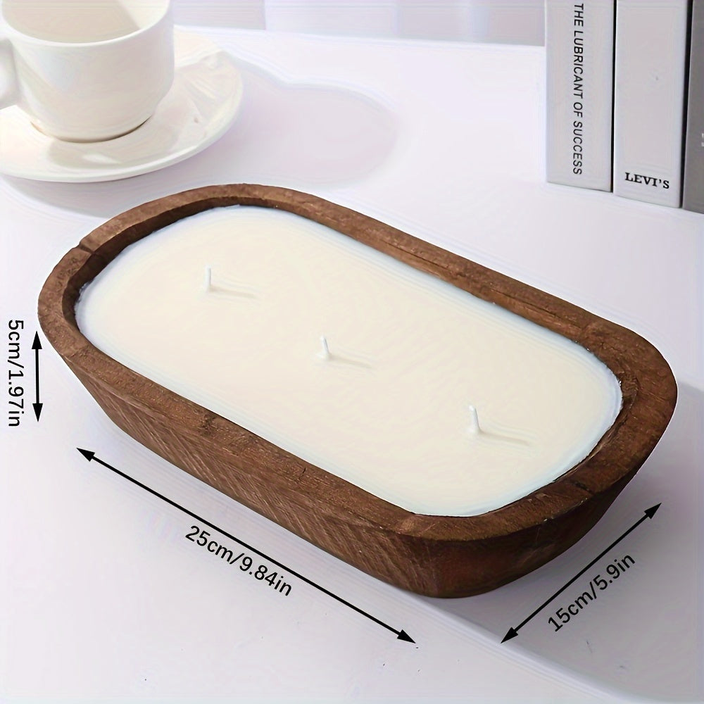 Vela aromática en contenedor de madera en forma de barco