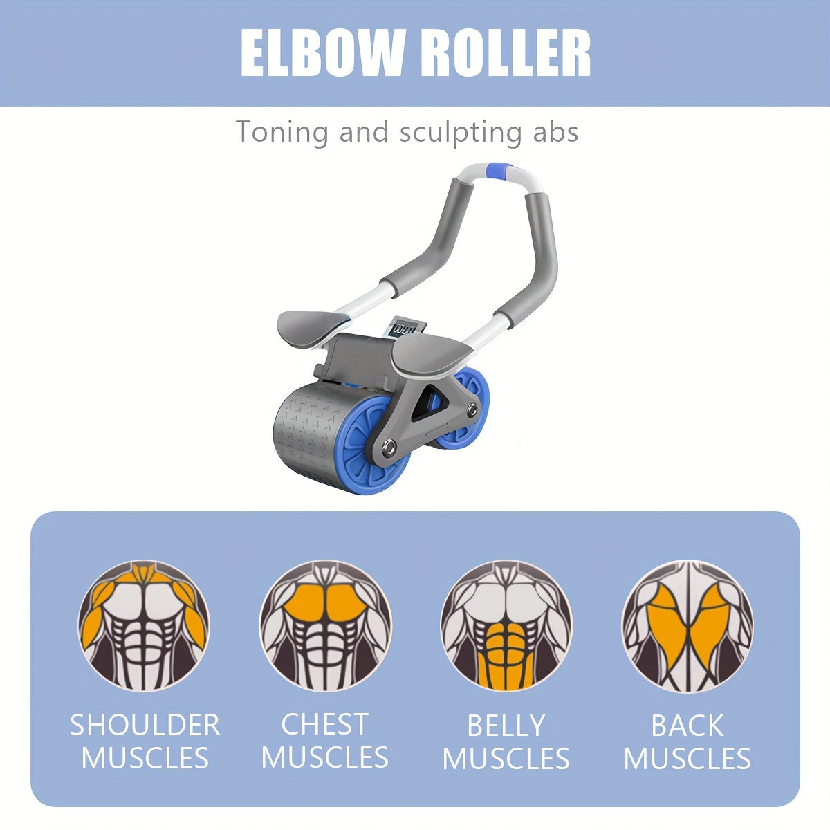 Rueda Abdominal con Esterilla y Temporizador, Soporte para Codos