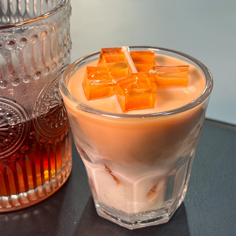 Oval Soy Wax Scented Candle, Caramel Latte Aroma 