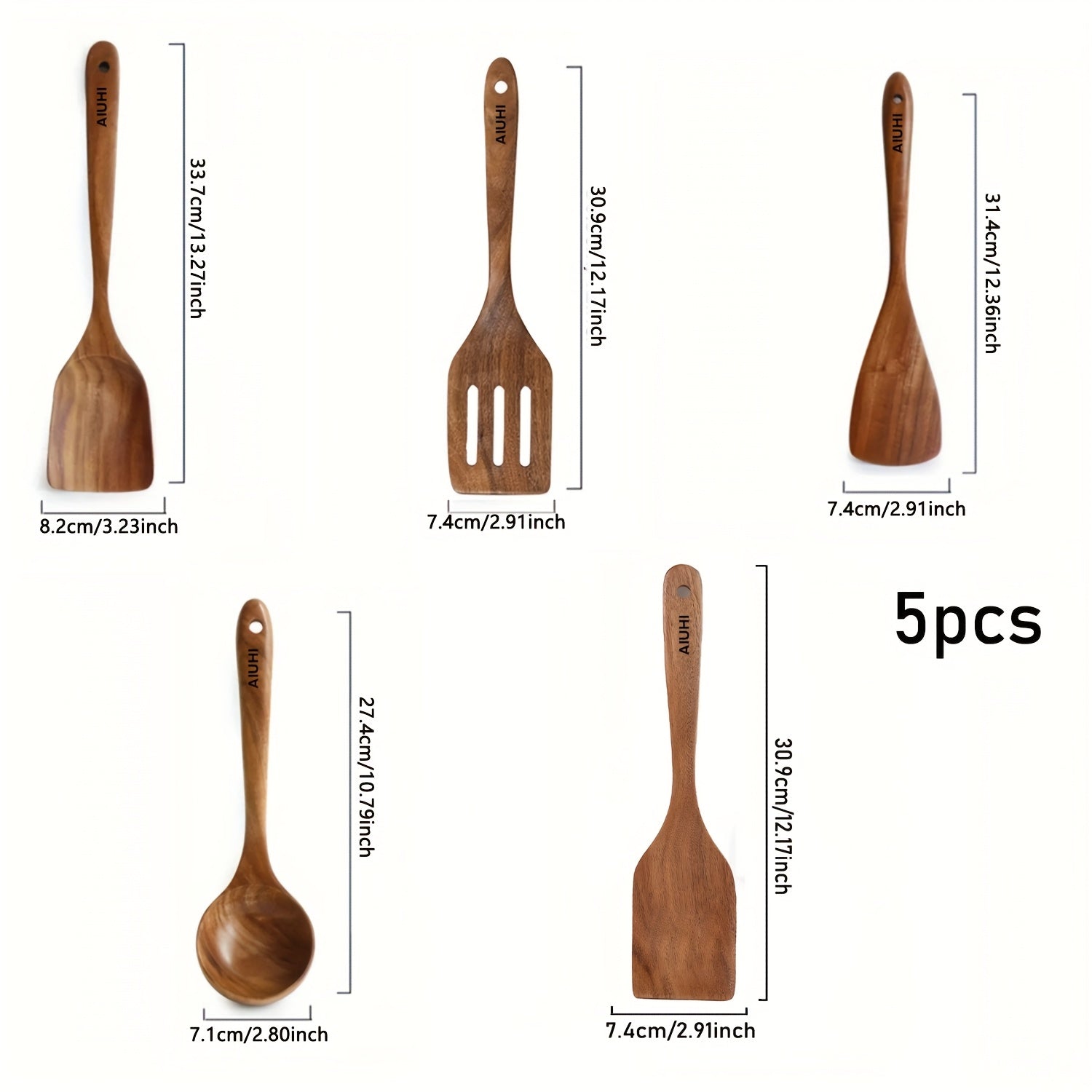 Set of wooden spoons and kitchen utensils 
