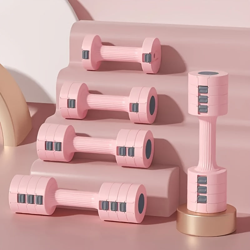 Set de Mancuernas Ajustables Rosa 5kg para Entrenamiento en Casa