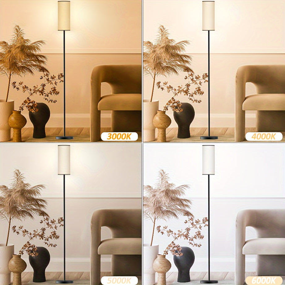 Lámpara de Pie con Control Remoto y Bombilla LED Incluida