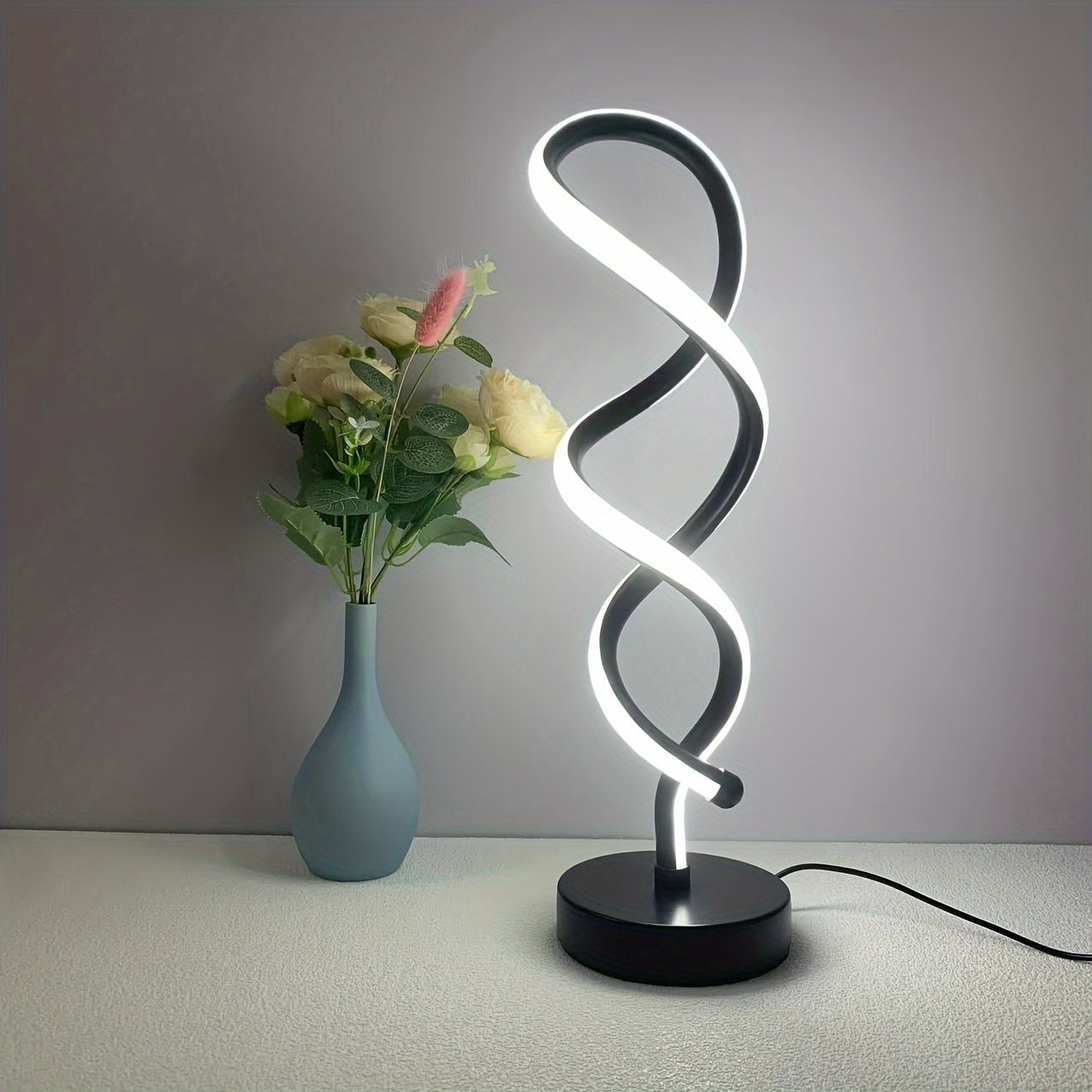 Lámpara de Mesa de Lujo con Luz LED Tricolor Ajustable