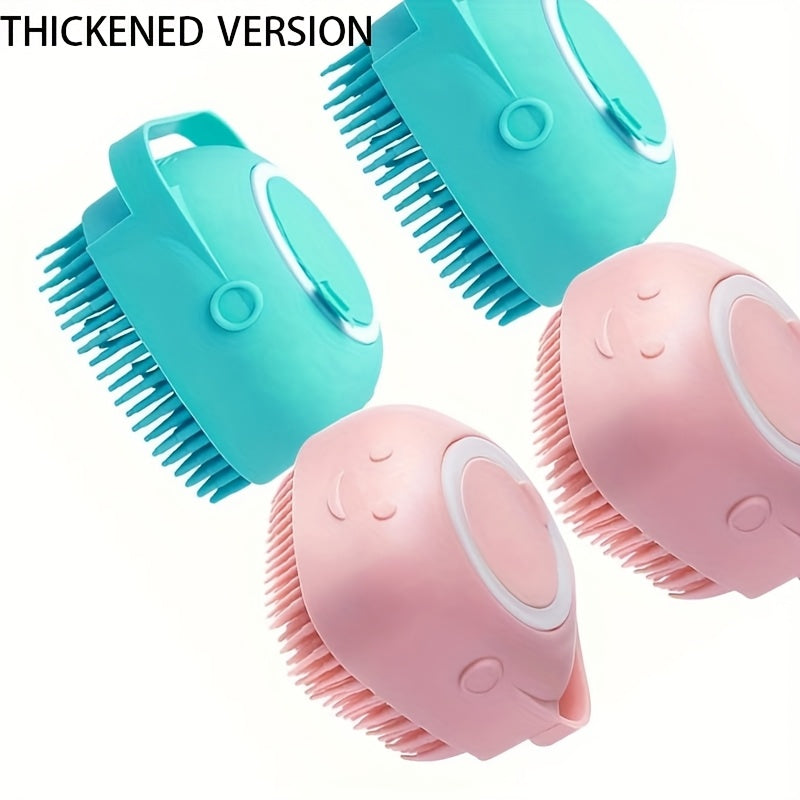 Cepillo de Silicona para Mascotas con Dispensador de Champú